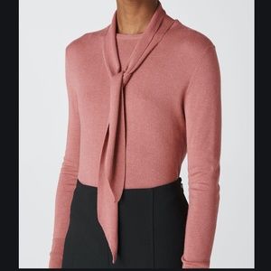 Whistles Annie Sparkle Tie-Neck Sweater